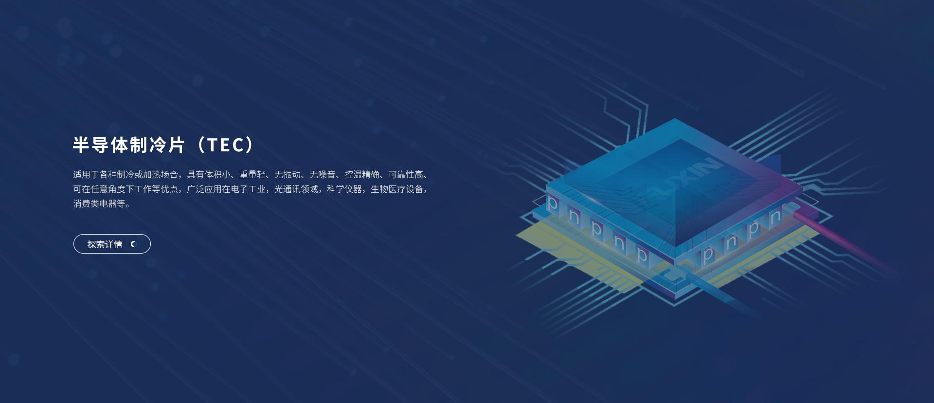 富信科技主營微型半導體制冷器件、電子半導體制冷片、半導體制冷原器件、基因擴增儀升溫降溫模塊